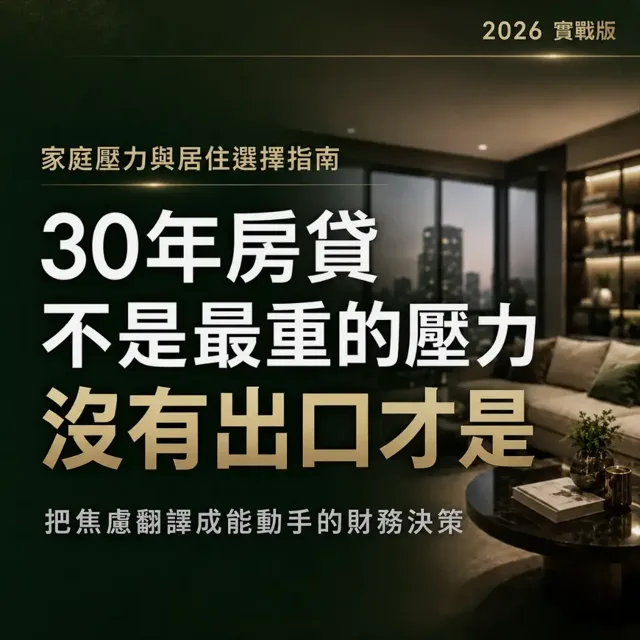 30年房貸不是最重的壓力，沒有出口才是：家庭壓力與居住選擇指南 封面